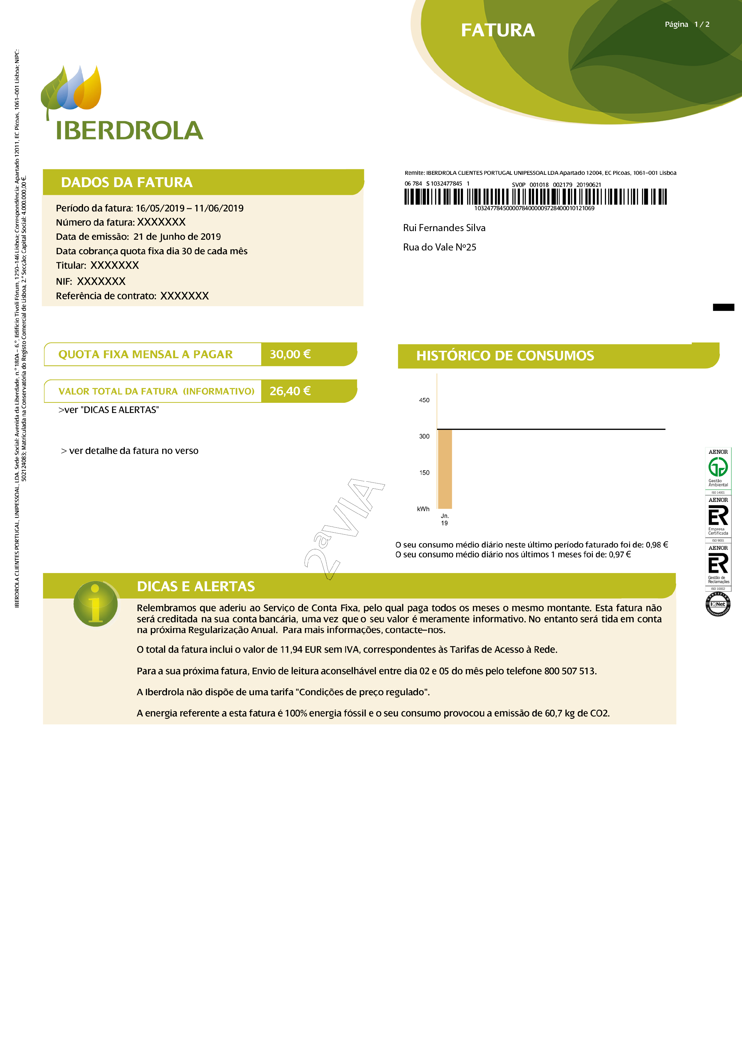 A Sua Fatura Gas - Iberdrola